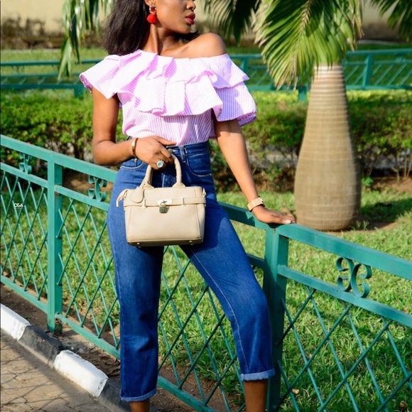 💞2X HP PINK POPULAR SEXY DOUBLE RUFFLE PINK TOP - Picture 3 of 4